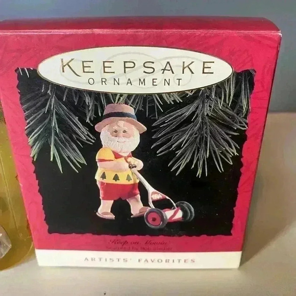 Hallmark Other - NEW Hallmark Keepsake "Keep on Mowin" Santa with Lawnmower Ornament 1994 in box